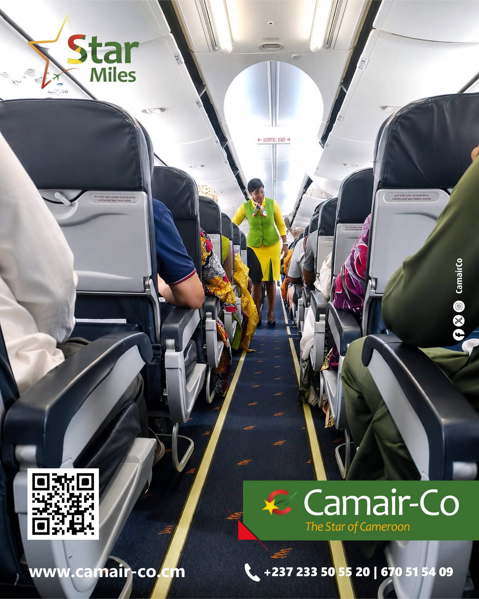 Cabine Camair-Co et accueil des voyageurs à bord
