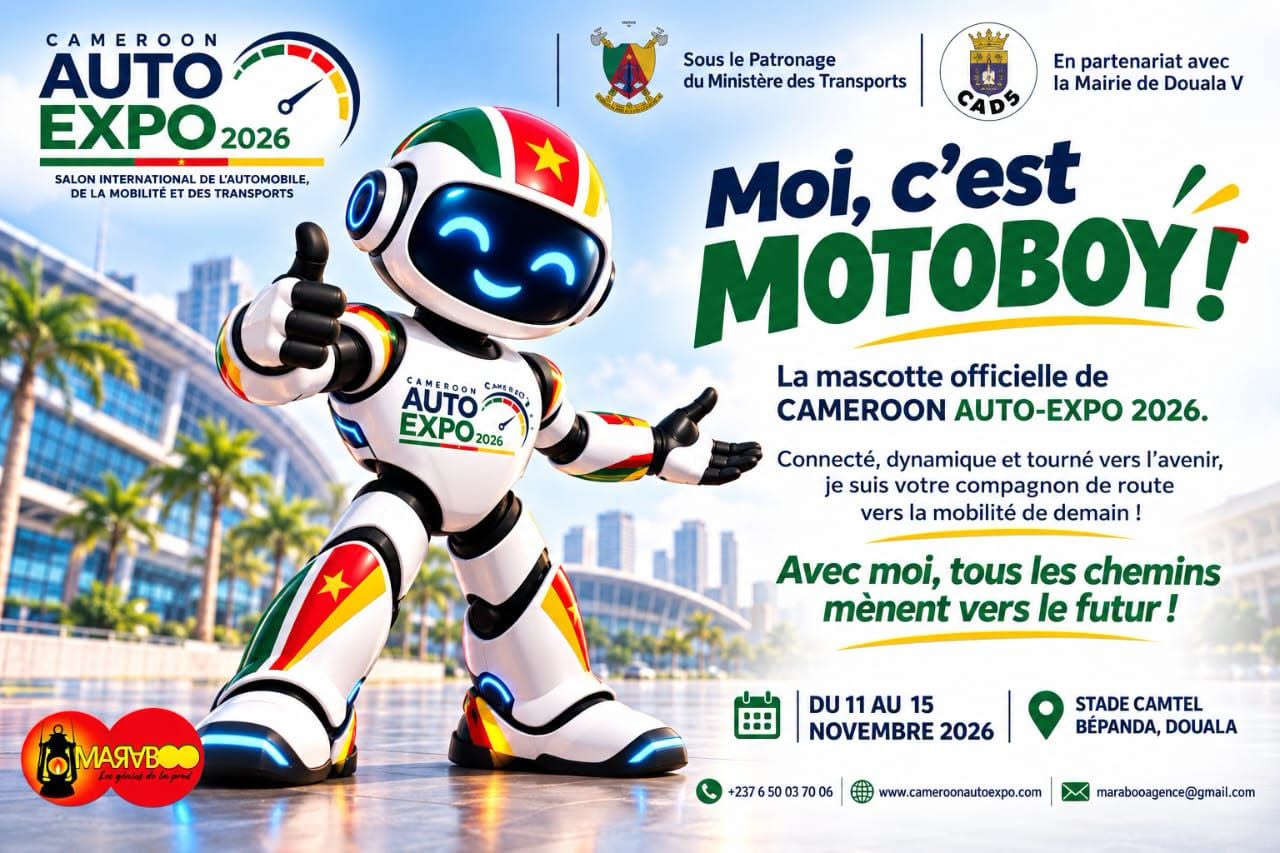 Motoboy, mascotte officielle du Cameroon Auto Expo 2026